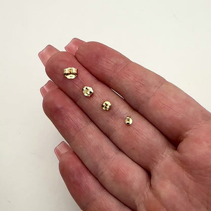 14K Gold Earring Replacement Butterfly Back Yellow, White, Rose (Sold Individually)