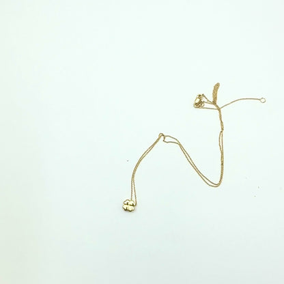 Natural Diamond 14K Yellow Gold Clover Pendant Necklace 18"