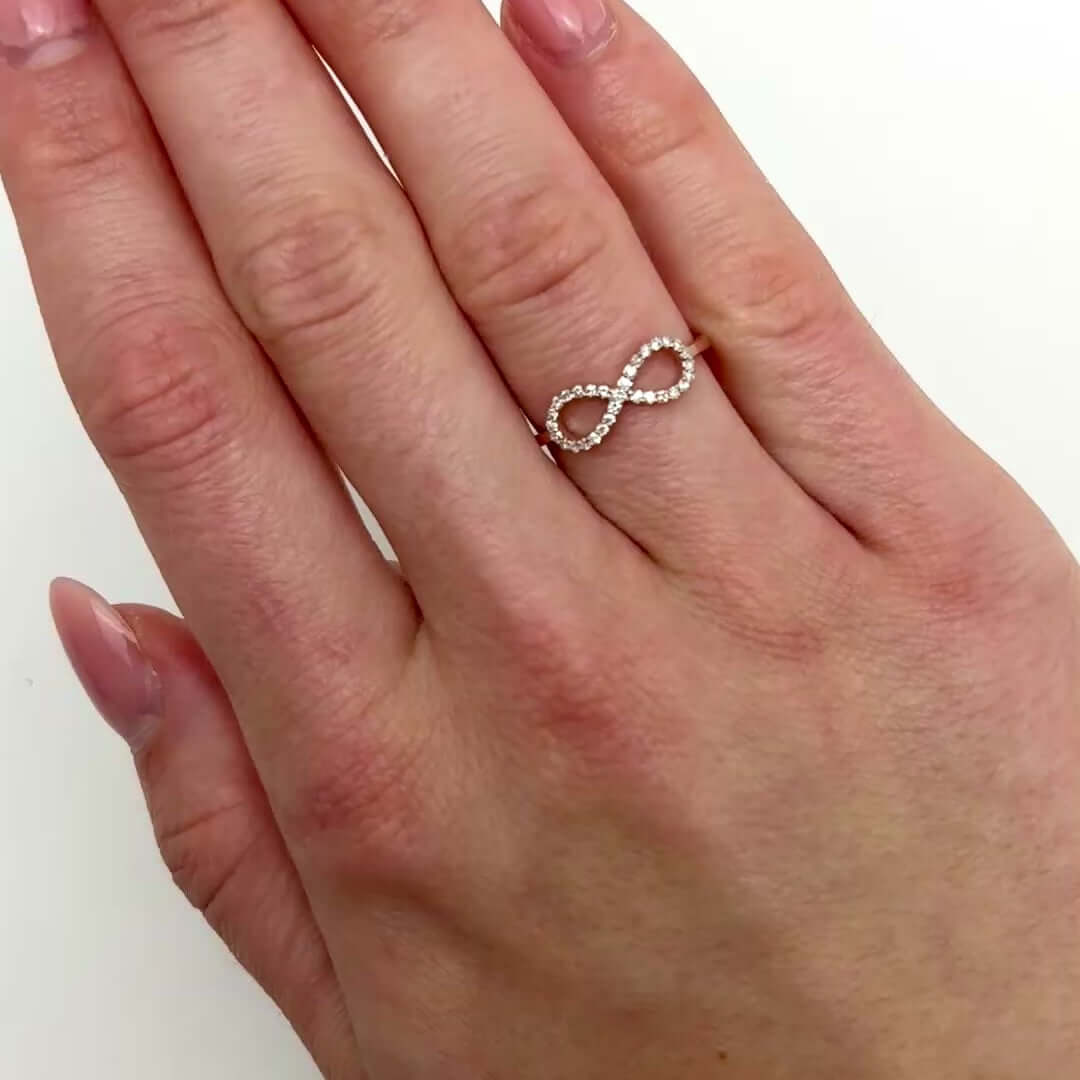 0.15CTW Natural Diamond 10K Rose Gold Infinity Ring