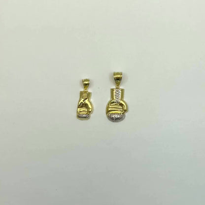 10K Yellow Gold Boxing Gloves Charm Pendant 1.5"-1.8"