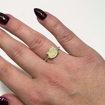 10K Yellow Gold 0.60CTW CZ Kitty Stackable Ring