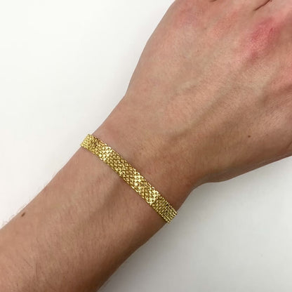 14K Yellow Gold 2.5mm-7mm Bismark Bracelet (Solid Links) 7.25"
