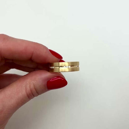 0.45CTW Real Diamond 7mm 14K Real Gold Yellow Wedding Band