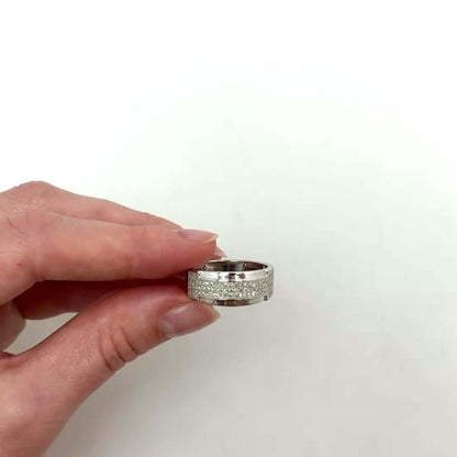 0.50CTW Natural Diamond 10K Gold White 10mm Modern Band Ring