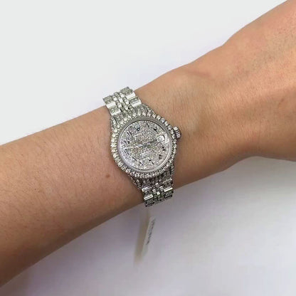 Rolex Datejust Custom Diamond Pave 69173 Jubilee Band Diamond Dial Bezel 26mm Watch