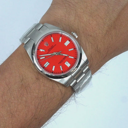 Rolex Oyster Perpetual 124300 41mm Automatic Red Dial Men's Watch