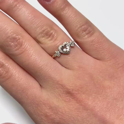 0.63CTW Natural Diamond Accent Morganite Heart 10K Rose Gold Engagement Ring