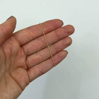 10K Gold 1mm Ball Beaded Chain (Solid Links) 16"-20"