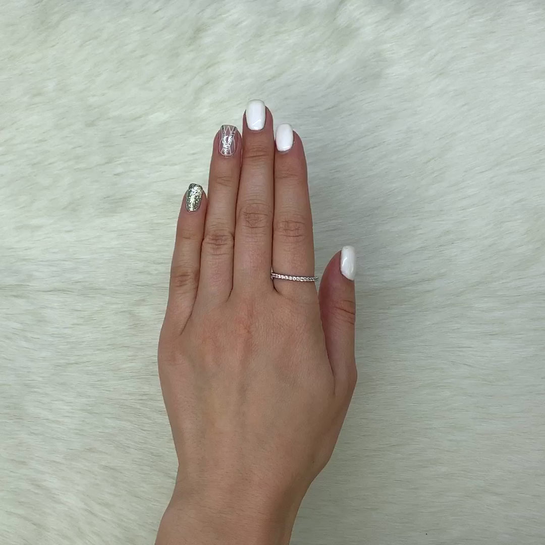 0.35CT CZ 14K Gold White 1.8mm Eternity Band Ring — product video