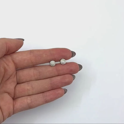 0.05CTW Real Diamond 10K Gold Yellow White Round Screw Back Stud Earrings 6mm