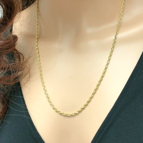 10K Yellow Gold 3mm Puffed Anchor Mariner Chain (Hollow) 16"-26" — product video