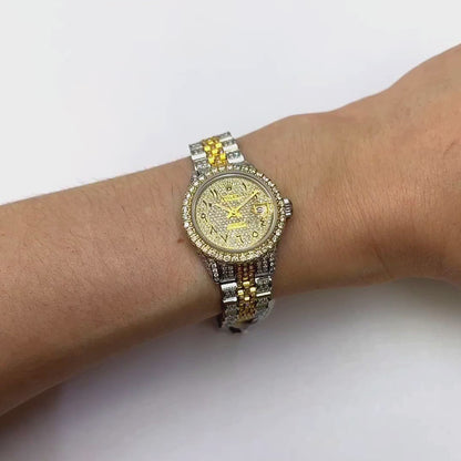 Rolex Datejust Custom Diamond Pave 69173 Jubilee Band Diamond Dial Bezel 26mm Watch
