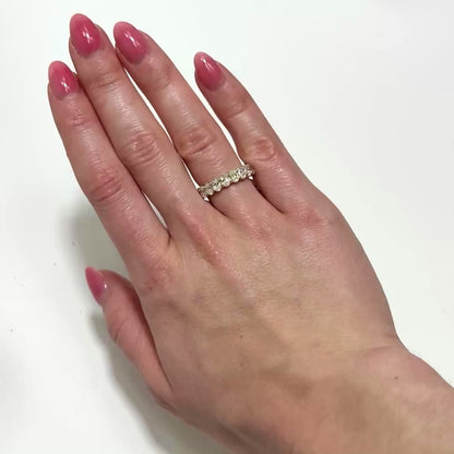 1.74CTW Lab-Grown Oval Diamond 14k Yellow Gold 5mm Half Eternity Band Ring