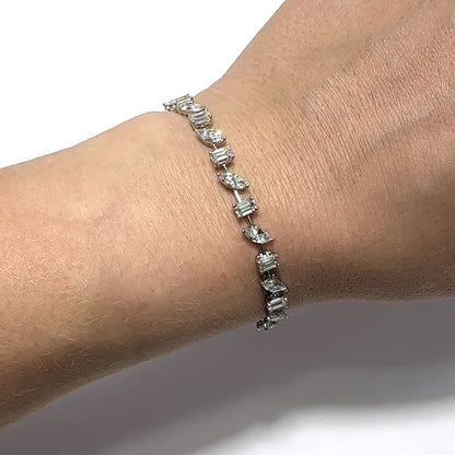 10.58TCW Lab-Grown Diamond 14k White Gold 6mm Tennis Bracelet 6.5"