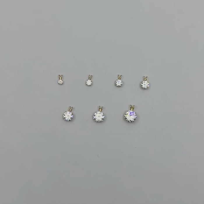.25CT-4CT Lab-Grown Moissanite Certified 14K Gold Round Solitaire Pendant — product video