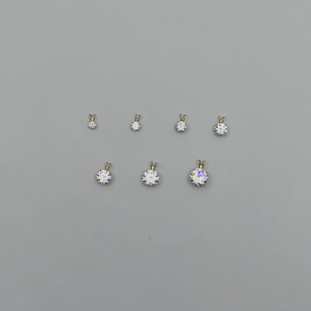 .25CT-4CT Lab-Grown Moissanite Certified 14K Gold Round Solitaire Pendant — product video