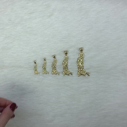 14K Yellow Gold Religious Saint Lazarus Pendant