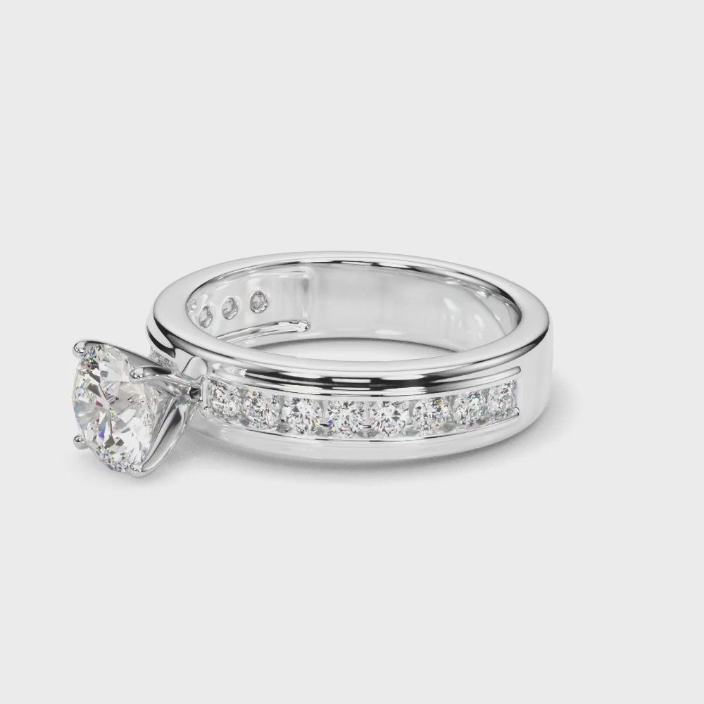 1.50CTW Lab-Grown Diamond 14K White Gold Channel Set Engagement Ring — product video