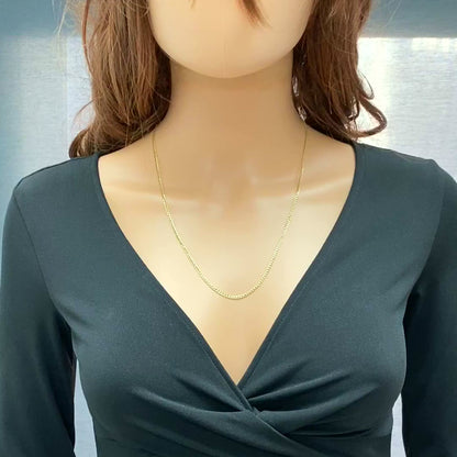 10K Real Gold 2mm Cuban Curb Chain Necklace 16" 18" 20" 22" 24" 26"