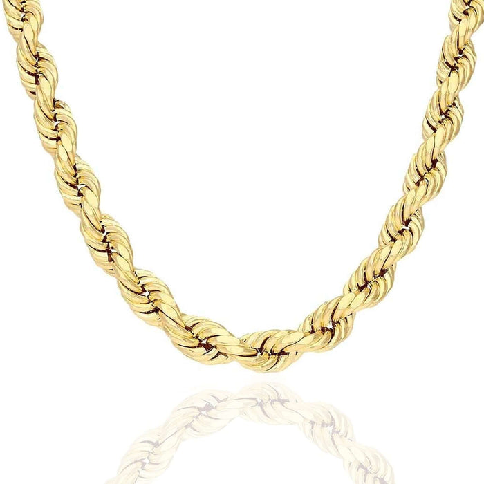 Real 10K Gold 1.8mm-9mm Rope Chain (Hollow) 16"-30"