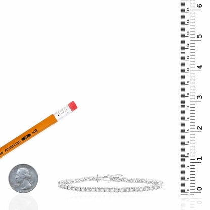 1.00CTW Real Diamond 3.5mm Sterling Silver Round Tennis Bracelet 7"