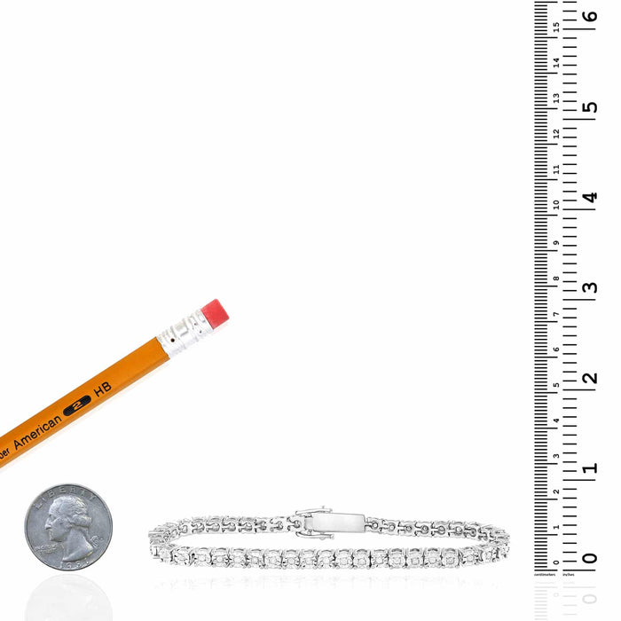 1.00CTW Natural Diamond 5mm Sterling Silver Tennis Bracelet 7" - WJD Exclusives