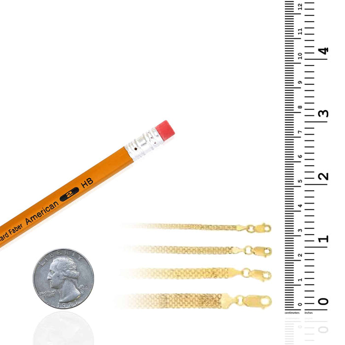 14K Yellow Gold 2.5mm - 7mm Bismark Bracelet (Solid Links) 7.25" - WJD Exclusives