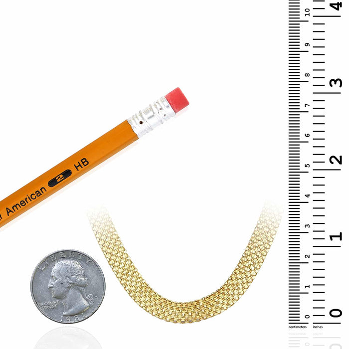 14K Yellow Gold 7mm Bismark Necklace (Solid Links) 16" - 20" - WJD Exclusives