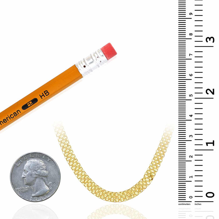 14K Yellow Gold 4.7mm Bismark Necklace (Solid Links) 16" - 20" - WJD Exclusives