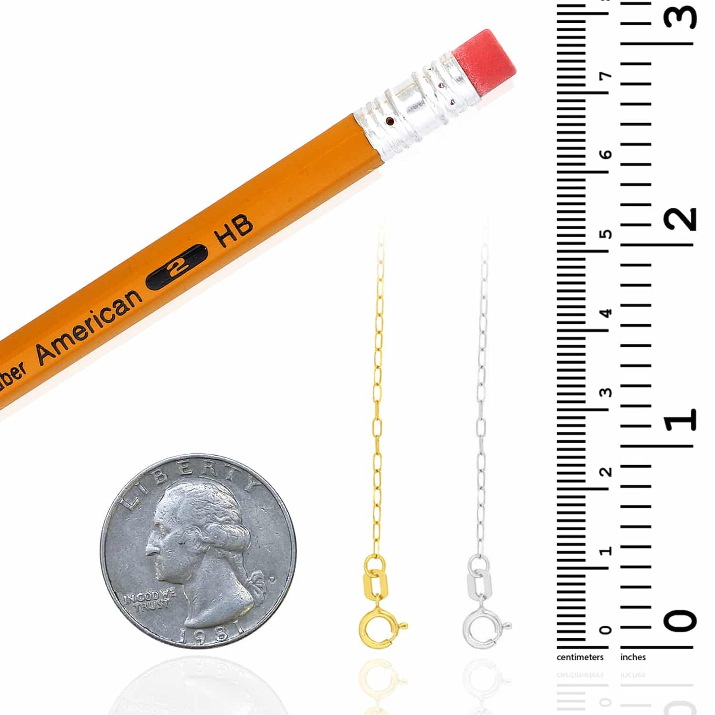 14K Real Gold Yellow White 1mm Diamond-Cut Forzentina Chain Necklace 16"-20"