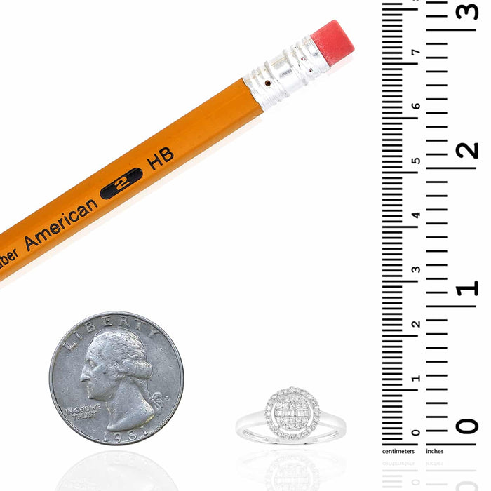 0.20CTW Natural Diamond 10K White Gold Round Halo Cocktail Ring - WJD Exclusives