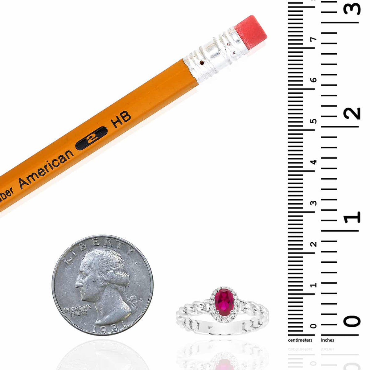 0.60CTW Natural Diamond Ruby 10K White Gold Miami Cocktail Ring - WJD Exclusives