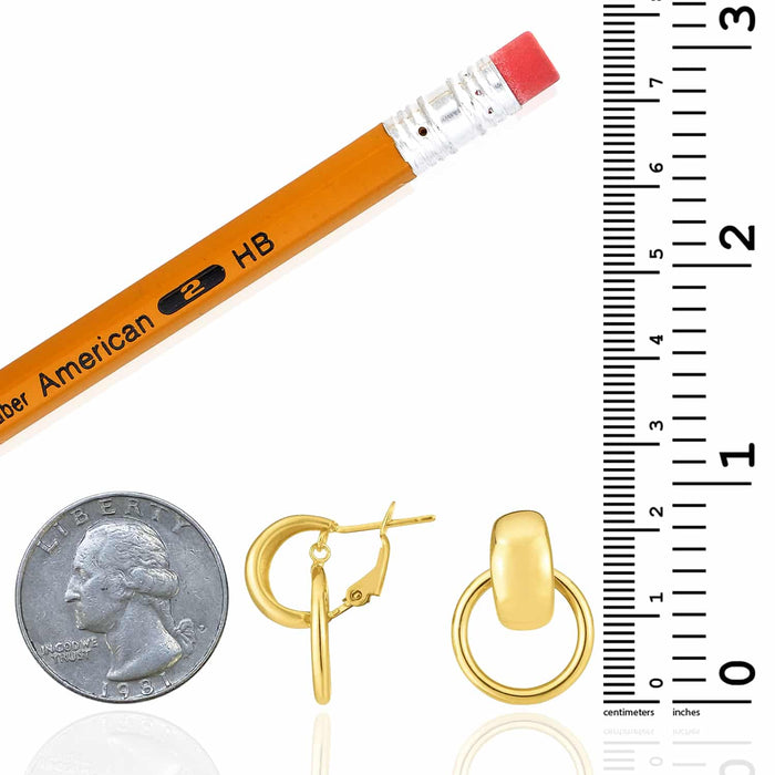 14K Gold Avant - Garde Interlocking Hoop Earrings 22mm - WJD Exclusives