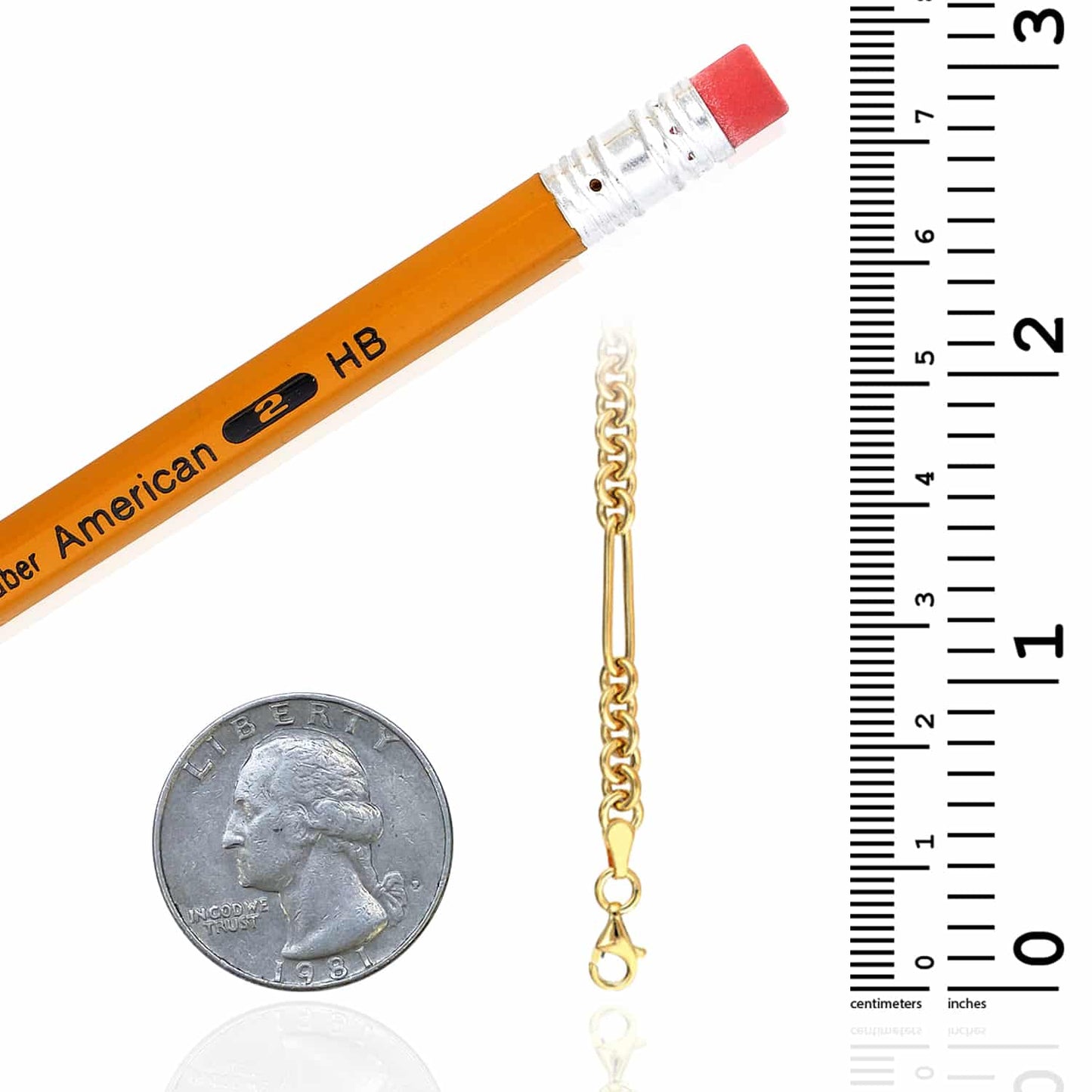 14K Real Gold Combination Paperclip Rolo Necklace 16" 18" 20"