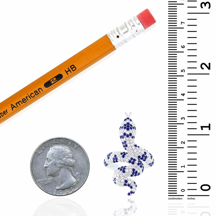 1.30CTW Natural Diamond 10K Yellow Gold Sapphire Serpent Snake Cocktail Ring - WJD Exclusives