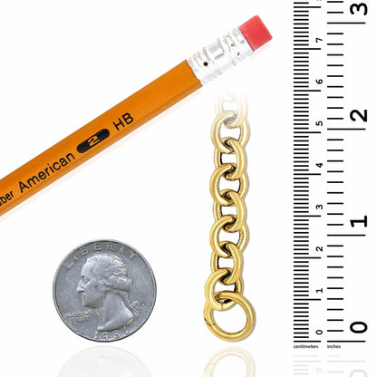 Solid 14K Real Gold Yellow 11.6mm Chunky Round Bracelet 7.5"