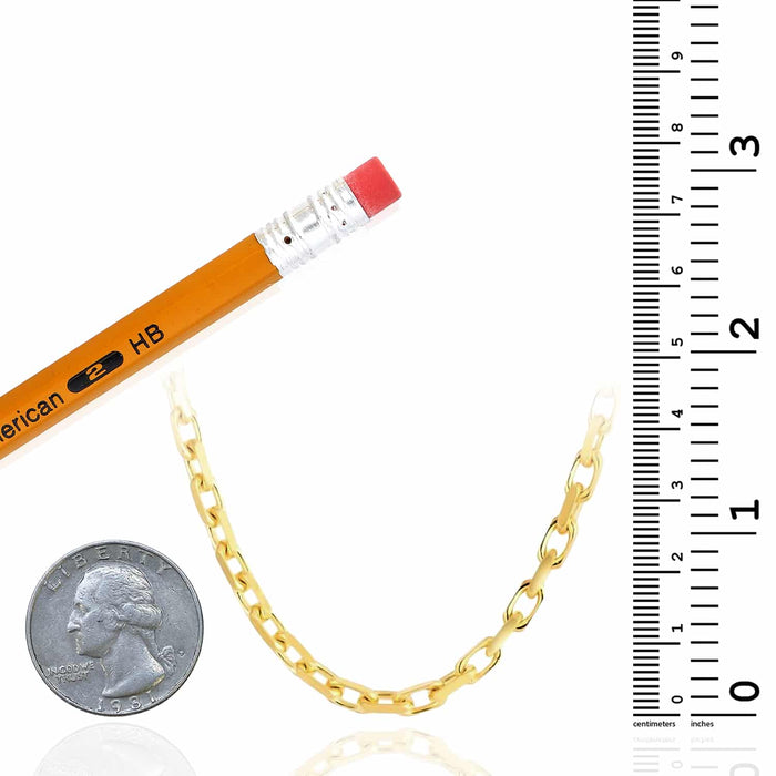 14K Yellow Gold 2.5mm Luxe Cable Chain (Solid Links) 18" - 24" - WJD Exclusives
