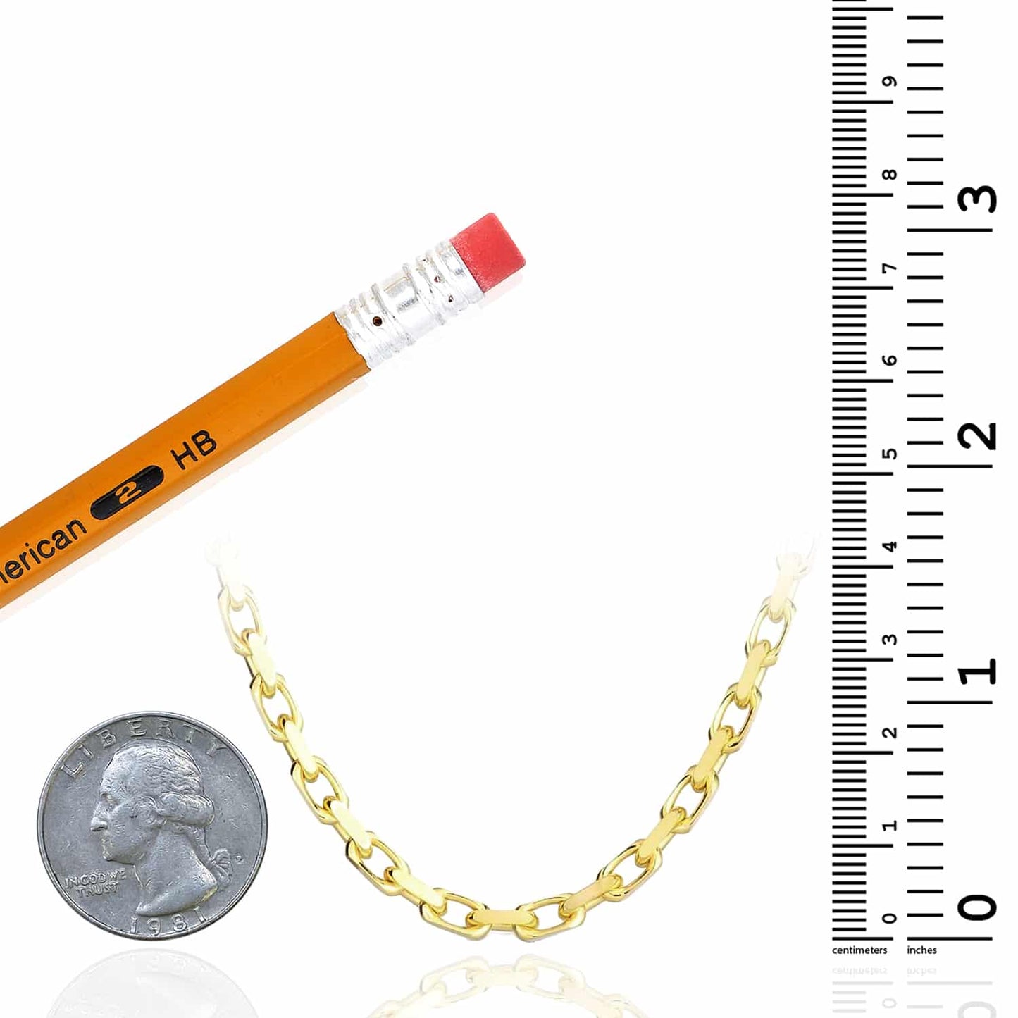 Solid 14K Real Gold 3.6mm Luxe Cable Chain Necklace 20" 22" 24"