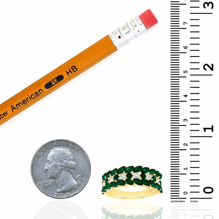 2.45CTW Natural Diamond & Green Emerald 14K Gold Cocktail Ring - WJD Exclusives