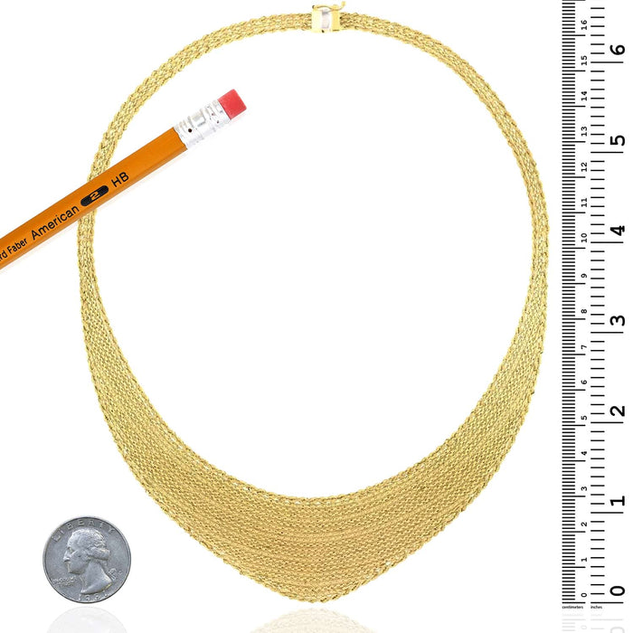 14K Yellow Gold Cleopatra Rope Necklace (Solid Links) 17" - WJD Exclusives
