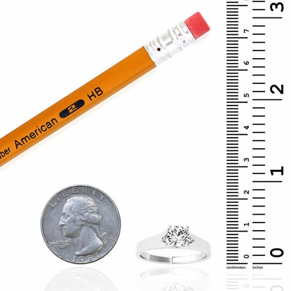 1CT Charles & Colvard Forever One Moissanite 14K Real Gold White Engagement Ring
