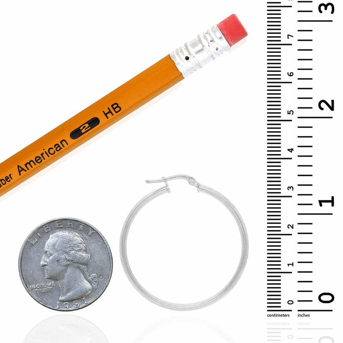 Yellow White Gold Over Sterling Silver Textured Half Tube Round Hoop Earrings