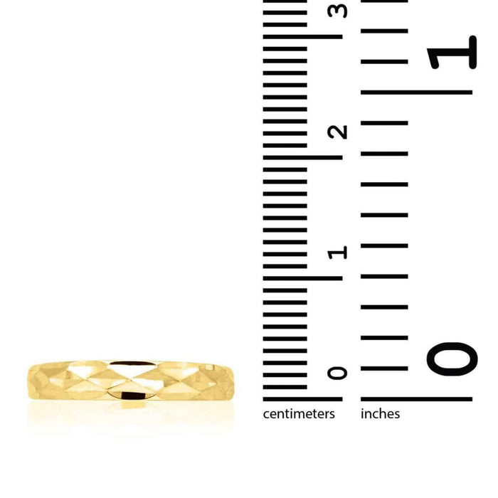 Solid 14K Yellow Gold White Diamond-Cut Toe Ring Size 3 Adjustable