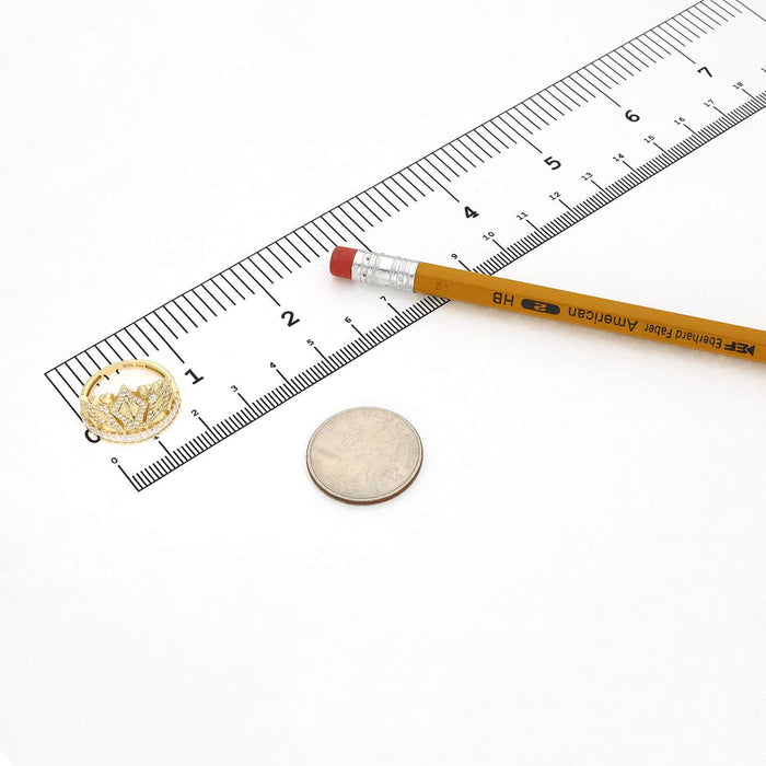 14K Yellow Gold 1.25Ct CZ Royal Crown Ring