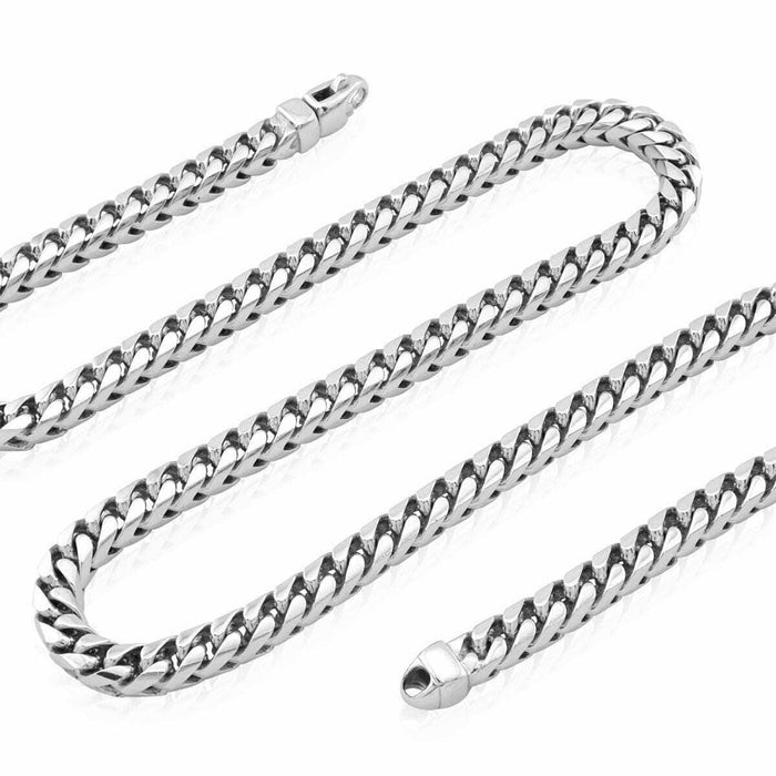 14K Yellow White Gold 8mm Franco Chain (Solid Links) 30"