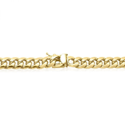 10K Yellow Gold Hollow 10mm Miami Cuban  Chain Necklace 32"