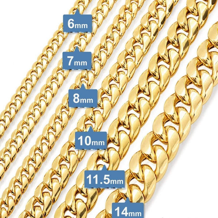 10K Yellow Gold 7.5mm Miami Cuban Chain (Hollow) 24"