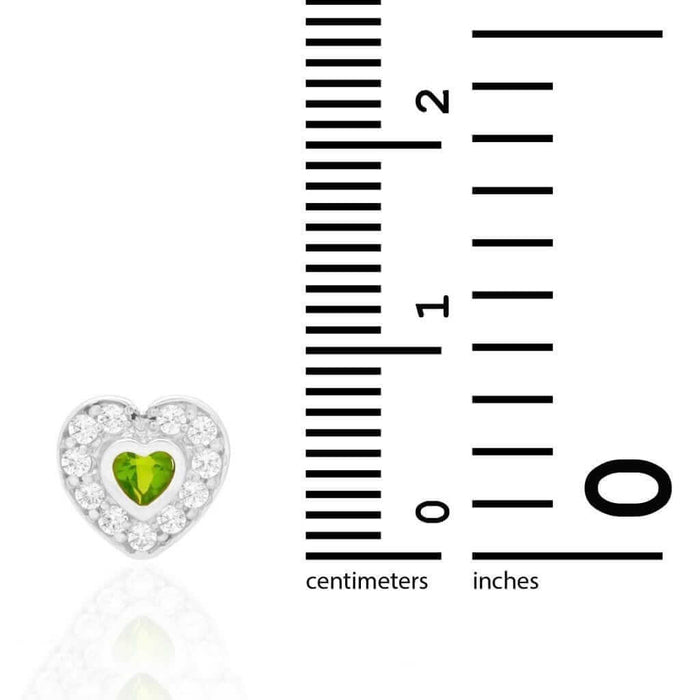 14k Yellow Gold White Gold Bezel Birthstone Heart Screw Back Earrings