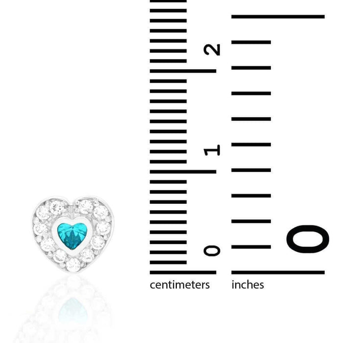 14k Yellow Gold White Gold Bezel Birthstone Heart Screw Back Earrings