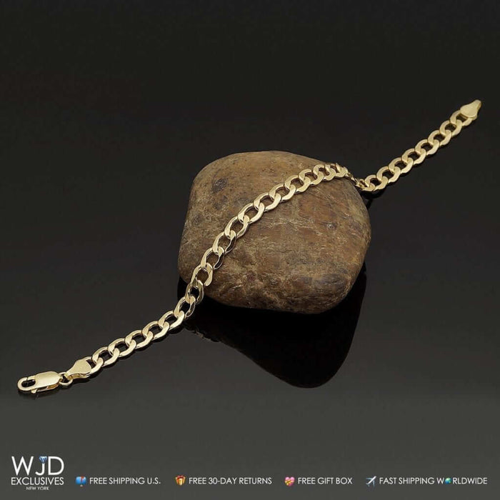 10K Yellow Gold 6.7mm Cuban Curb Bracelet (Hollow) 8.5"